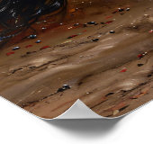 Mooi zwart paard olieverfschilderij poster (Hoek)