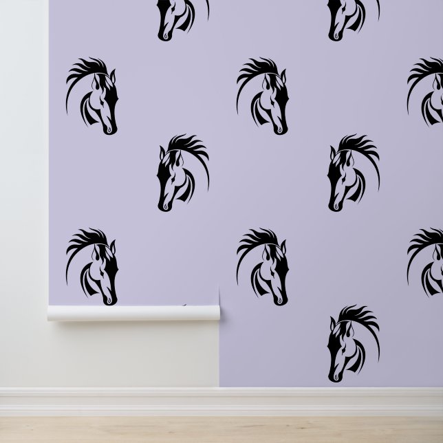 Mooi zwart paard ontwerp behang (Applicatie)