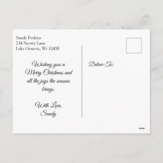 Mooi zwart paard op een kerst Boerderij Feestdagenkaart (Achterkant)