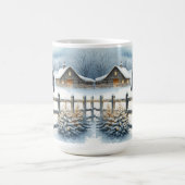 Mooi zwart paard op een kerst Boerderij Koffiemok (Center)