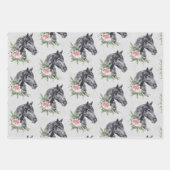 Mooi zwart paardenhoofd portret Waterverf Wra Inpakpapier Vel (Voorkant)