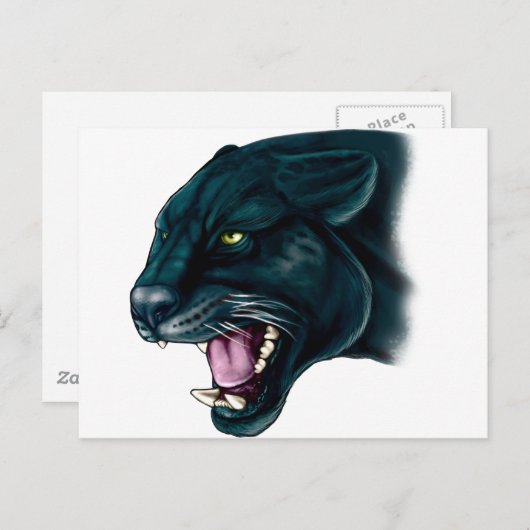 Mooi zwart panter briefkaart (Voorkant / Achterkant)