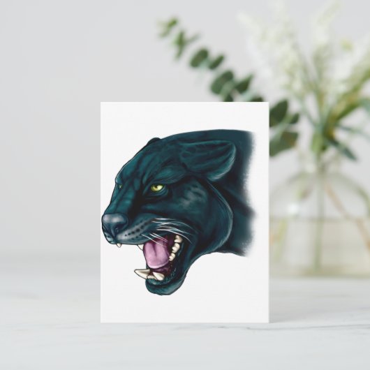Mooi zwart panter briefkaart (Staand voorkant)
