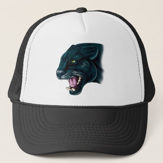 Mooi zwart panter trucker pet (Voorkant)