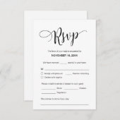 Mooi zwart script, RSVP, Reageer Informatiekaartje (Voorkant / Achterkant)