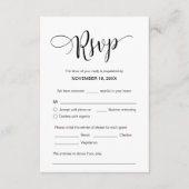 Mooi zwart script, RSVP, Reageer Informatiekaartje (Voorkant)