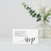 Mooi zwart script, RSVP reageert Informatiekaartje (Staand voorkant)
