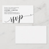 Mooi zwart script, RSVP reageert Informatiekaartje (Voorkant / Achterkant)