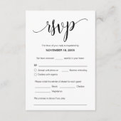 Mooi zwart script, RSVP, reageren Informatiekaartje (Voorkant)