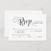 Mooi zwart script, RSVP, reageren Informatiekaartje (Voorkant / Achterkant)
