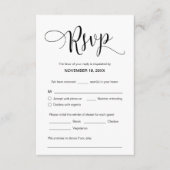 Mooi zwart script, RSVP, reageren Informatiekaartje (Voorkant)