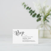 Mooi zwart script, RSVP reageren Informatiekaartje (Staand voorkant)