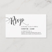 Mooi zwart script, RSVP reageren Informatiekaartje (Voorkant)