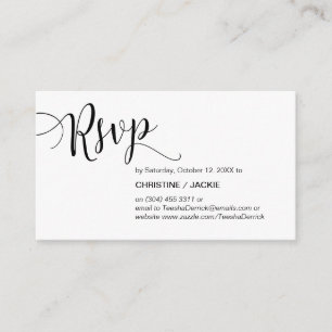Mooi zwart script, RSVP reageren Informatiekaartje