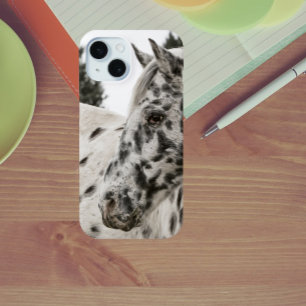 Mooi zwart-wit Appaloosa Paard, Western iPhone 15 Case