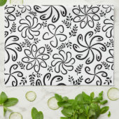 Mooi zwart-wit badlaken theedoek (Gevouwen)