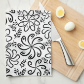 Mooi zwart-wit badlaken theedoek (Quarter Fold)