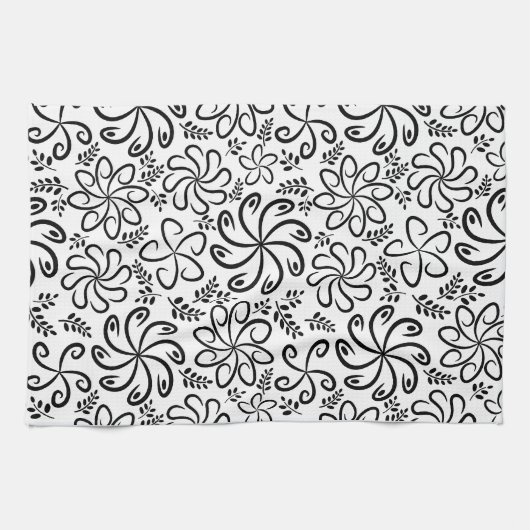 Mooi zwart-wit badlaken theedoek (Horizontaal)