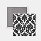Mooi zwart-wit Damask-patroon Magneet (Voorkant / Achterkant)