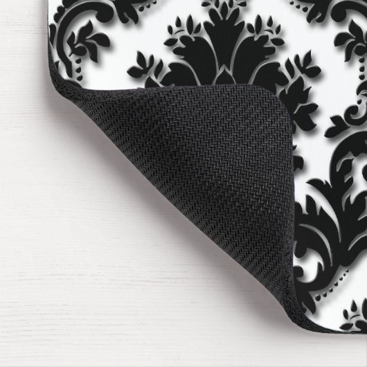 Mooi zwart-wit Damask-patroon Muismat (Hoek)