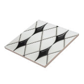 Mooi zwart wit diamant patroon tegeltje (Zijkant)