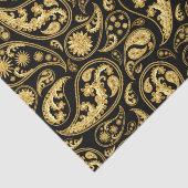 Mooi zwart-wit en gouden patroonpatroon tissuepapier (Detail)