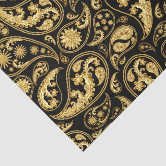 Mooi zwart-wit en gouden patroonpatroon tissuepapier (Detail)