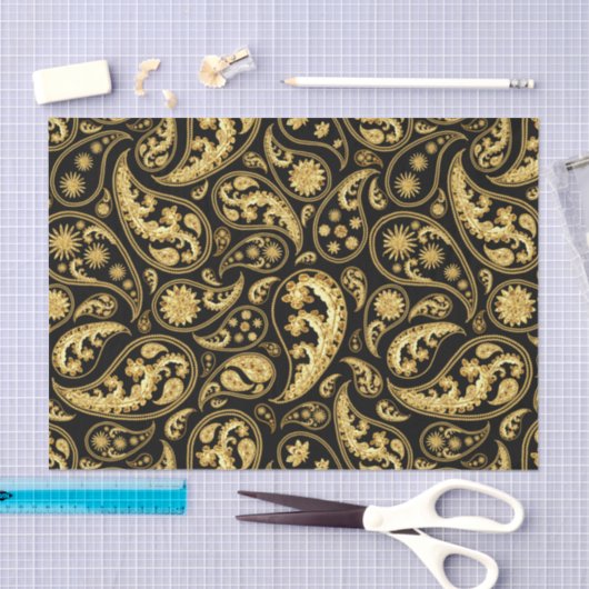 Mooi zwart-wit en gouden patroonpatroon tissuepapier (Craft)