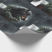 Mooi zwart wit paard ruitersport dier liefde cadeaupapier (Hoek)