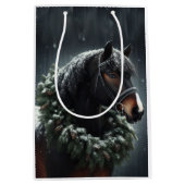 Mooi zwart wit paard ruitersport dier liefde medium cadeauzakje (Voorkant)