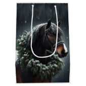 Mooi zwart wit paard ruitersport dier liefde medium cadeauzakje (Achterkant)