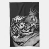 Mooi zwart-wit Tiger-Afrika Theedoek (Verticaal)