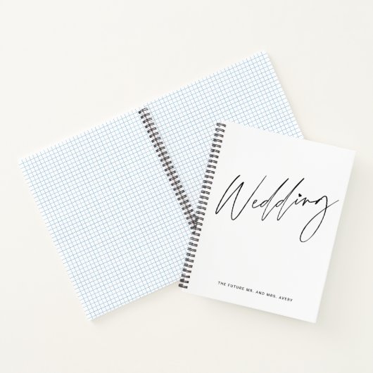 Mooi zwart-wit trouwplan notitieboek (Binnen)