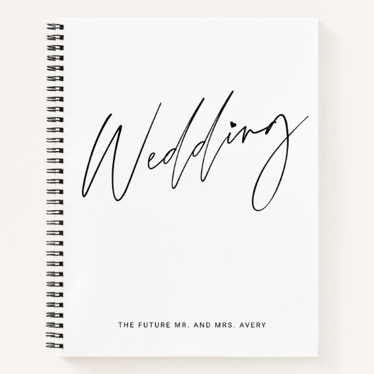 Mooi zwart-wit trouwplan notitieboek (Voorkant)