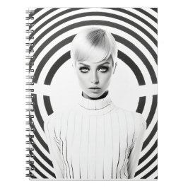 Mooi zwart-wit Vrouw kunstportret Notitieboek
