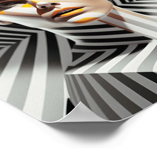 Mooi zwart-wit Vrouw kunstportret Poster (Hoek)