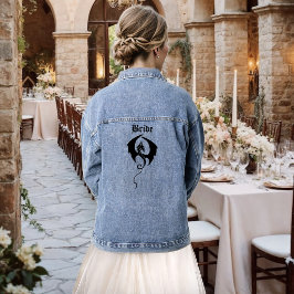 Mooi Zwarte Fantasie Drakenzwaard Rode Rozen Denim Jacket