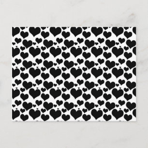 Mooi zwarte harten op wit voor je Valentijn Feestdagenkaart