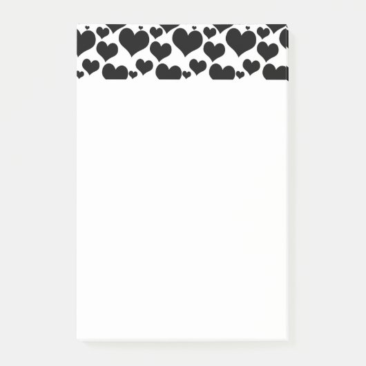 Mooi zwarte harten op wit voor je Valentijn Post-it® Notes (Voorkant)