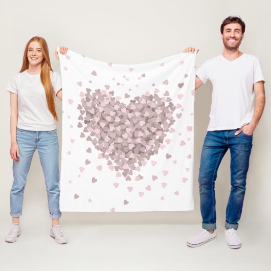 Mooi zwevende harten Valentijn Fleece Deken (In situ)