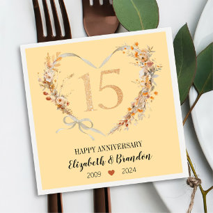 Mooie 15e Jubileum bruiloft servetten