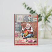 Mooie  1888 Santa Claus naaipoppen Feestdagenkaart (Staand voorkant)