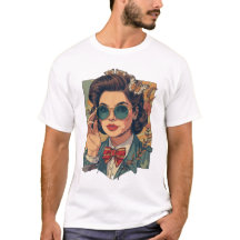 Mooie 19s vintage stijl heren retro T-shirt