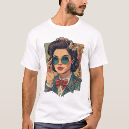 Mooie 19s vintage stijl heren retro T-shirt
