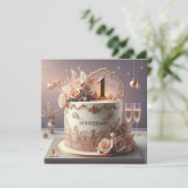 MOOIE 1E BRUILOFT JUBILEUM BEWERKBARE Uitnodiging (Staand voorkant)