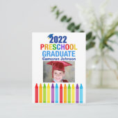 Mooie 2022 Voorschoolse Afstudeerfoto Aankondiging Briefkaart (Staand voorkant)