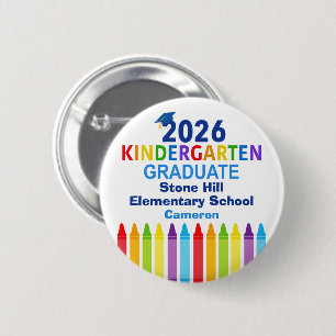 Mooie 2026 Kleuterschool Afstudeerbare Naamlabel Ronde Button 5,7 Cm