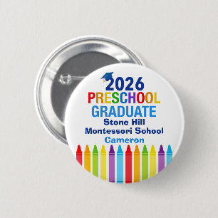 Mooie 2026 peuterschool afstudeerbare aangepaste n ronde button 5,7 cm