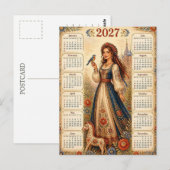 Mooie 2027 kalender briefkaart (Voorkant / Achterkant)