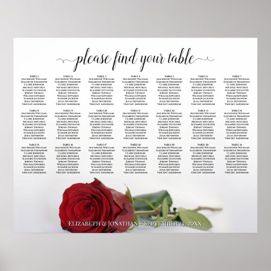 Mooie 21-tabel rode roodroodroodrooster poster (Voorkant)